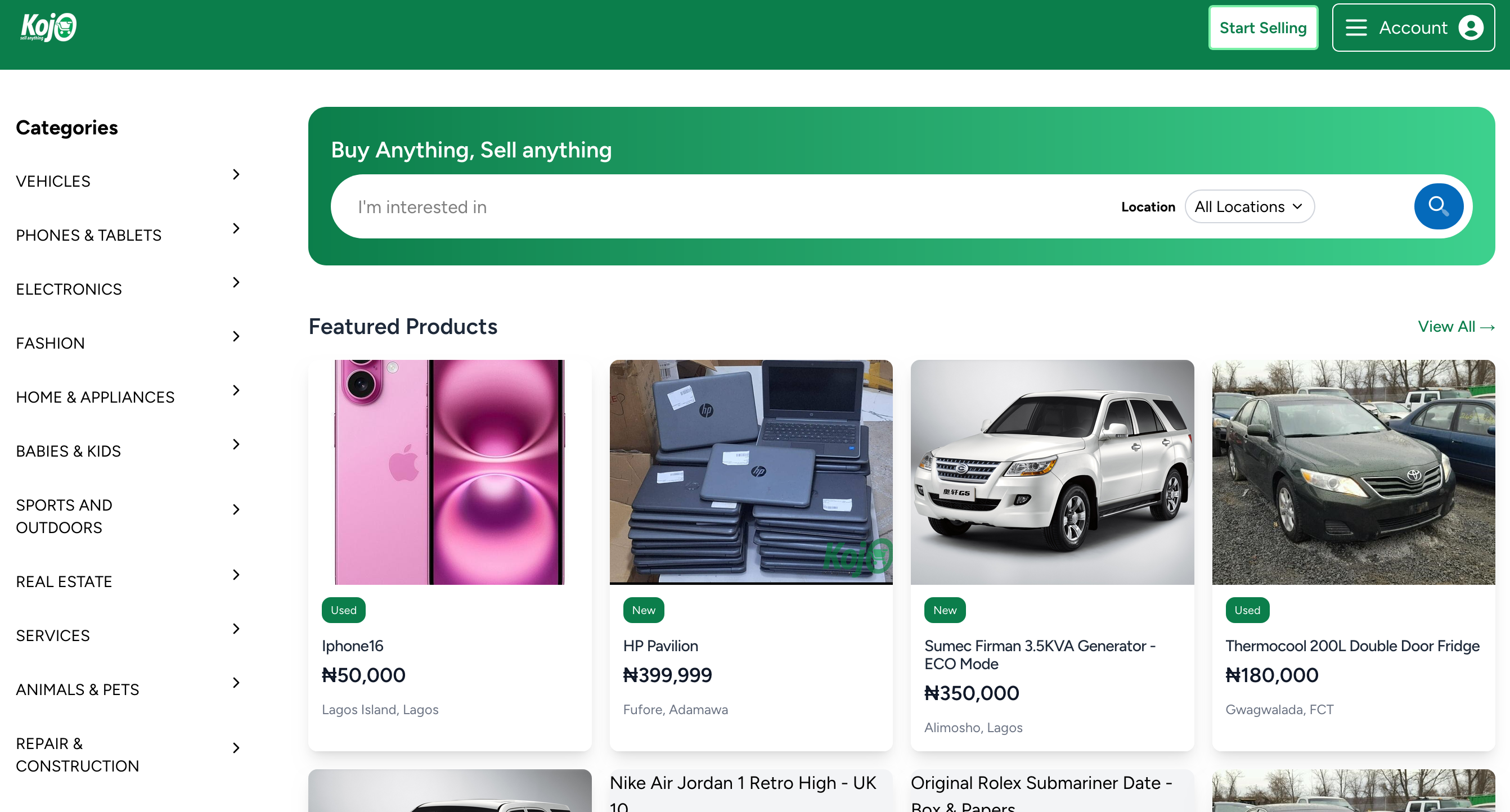 Web landing page